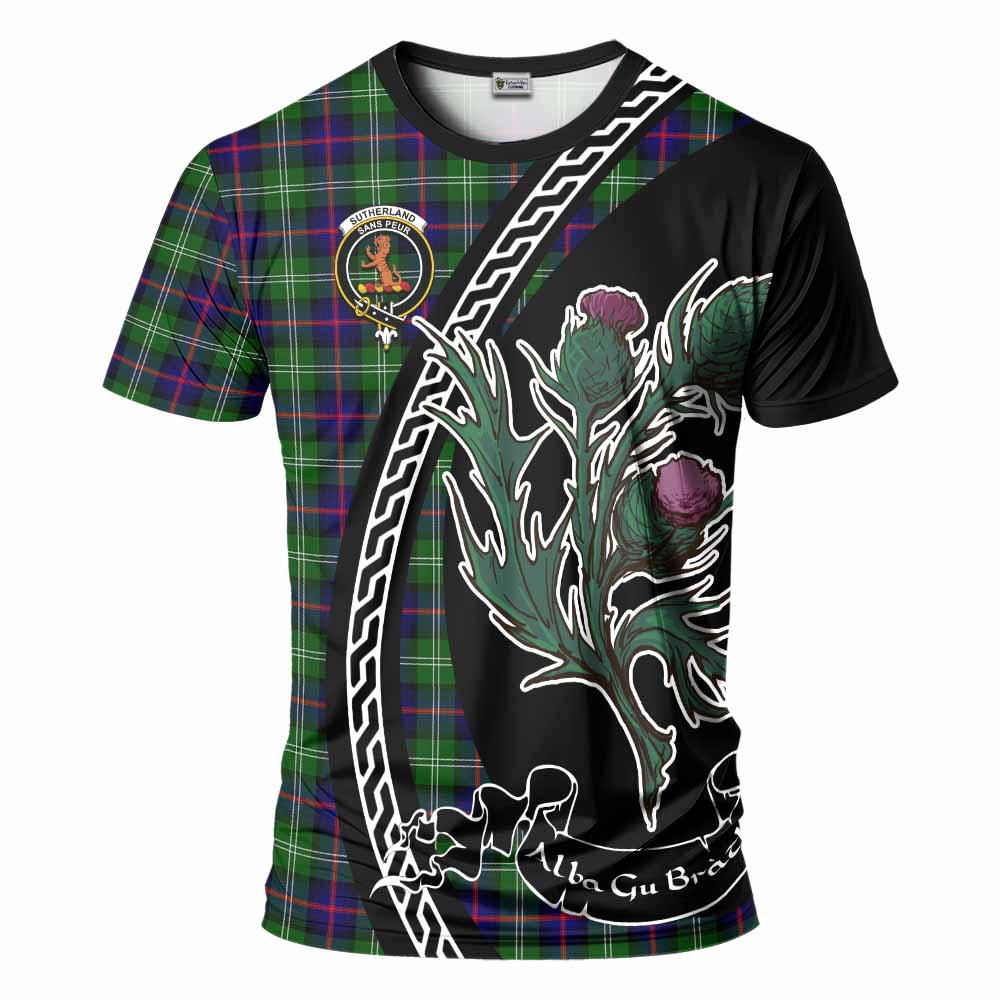 Sutherland Family Crest Tartan T-Shirt Alba Thistle Inspired - Tartan Vibes Clothing