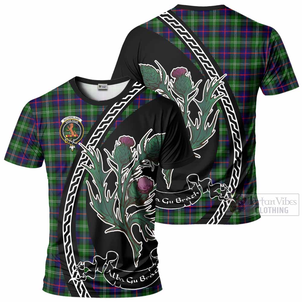 Sutherland Family Crest Tartan T-Shirt Alba Thistle Inspired - Tartan Vibes Clothing