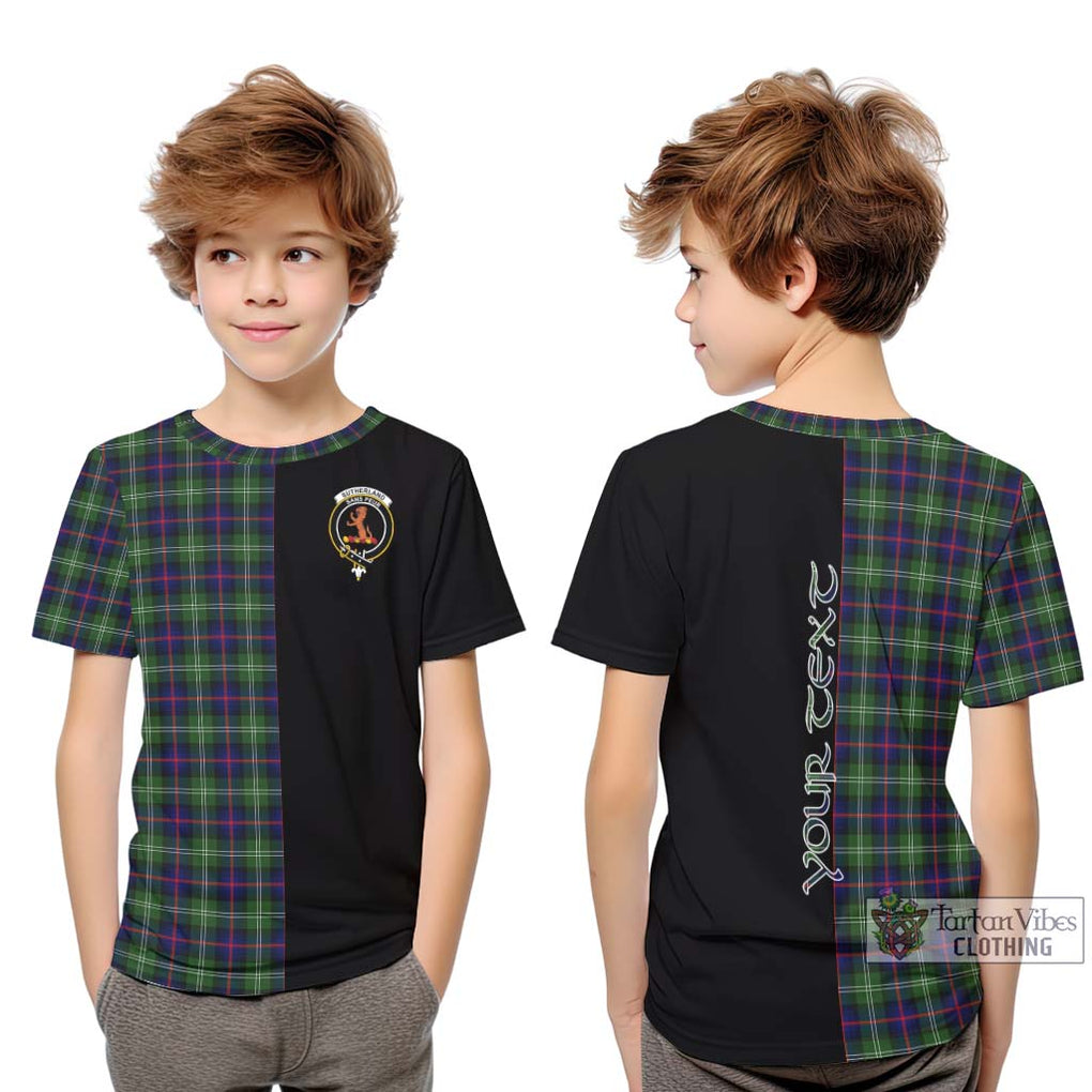 Sutherland Tartan Kid T-Shirt with Family Crest and Half Of Me Style Youth XL Size14 - Tartanvibesclothing Shop
