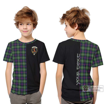 Sutherland Tartan Kid T-Shirt with Family Crest and Half Of Me Style Youth XL Size14 - Tartanvibesclothing Shop