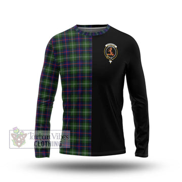 Sutherland Tartan Long Sleeve T-Shirt with Family Crest and Half Of Me Style Unisex - Tartanvibesclothing Shop