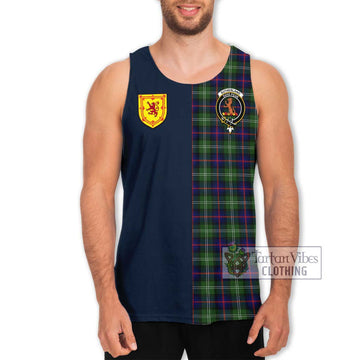 Tartan Vibes Clothing Sutherland Modern Tartan Men's Tank Top with Scottish Lion Royal Arm Half Style