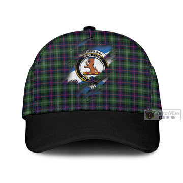 Sutherland Modern Tartan Classic Cap with Family Crest In Me Style