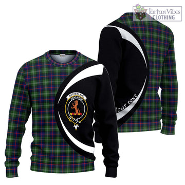 Sutherland Tartan Ugly Sweater with Family Crest Circle Style