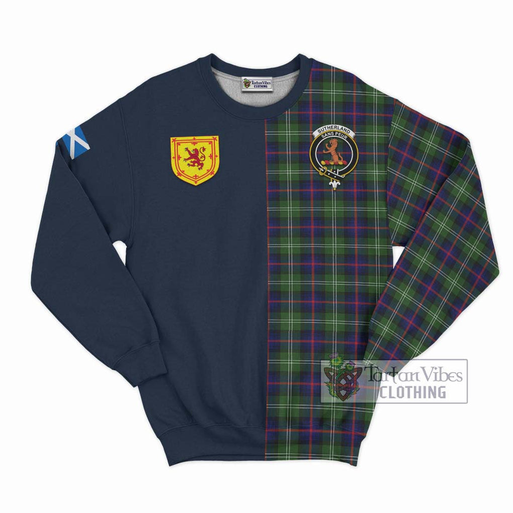 Tartan Vibes Clothing Sutherland Modern Tartan Sweatshirt with Scottish Lion Royal Arm Half Style