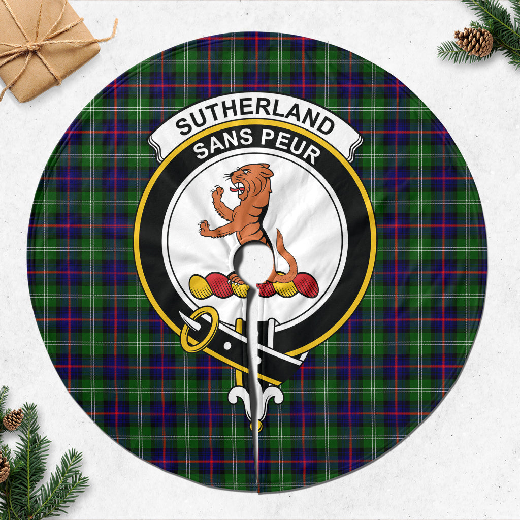 Sutherland Tartan Christmas Tree Skirt with Family Crest 47*47 inch - Tartan Vibes Clothing