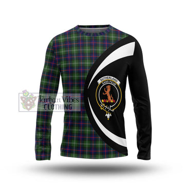 Sutherland Tartan Long Sleeve T-Shirt with Family Crest Circle Style Unisex - Tartan Vibes Clothing