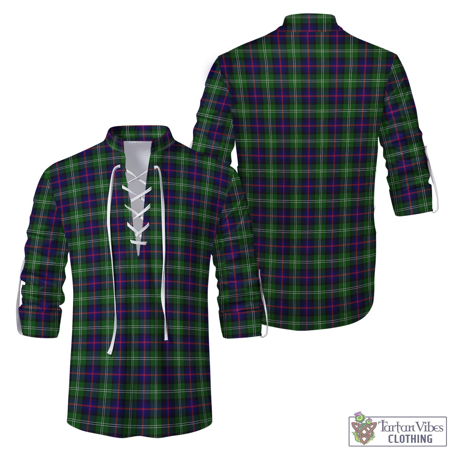 Tartan Vibes Clothing Sutherland Modern Tartan Men's Scottish Traditional Jacobite Ghillie Kilt Shirt