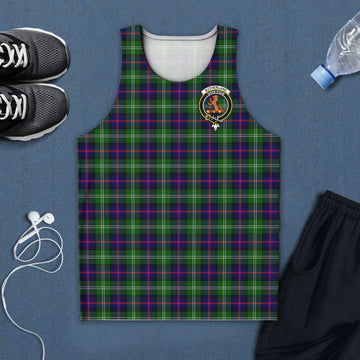 Sutherland Modern Tartan Mens Tank Top with Family Crest