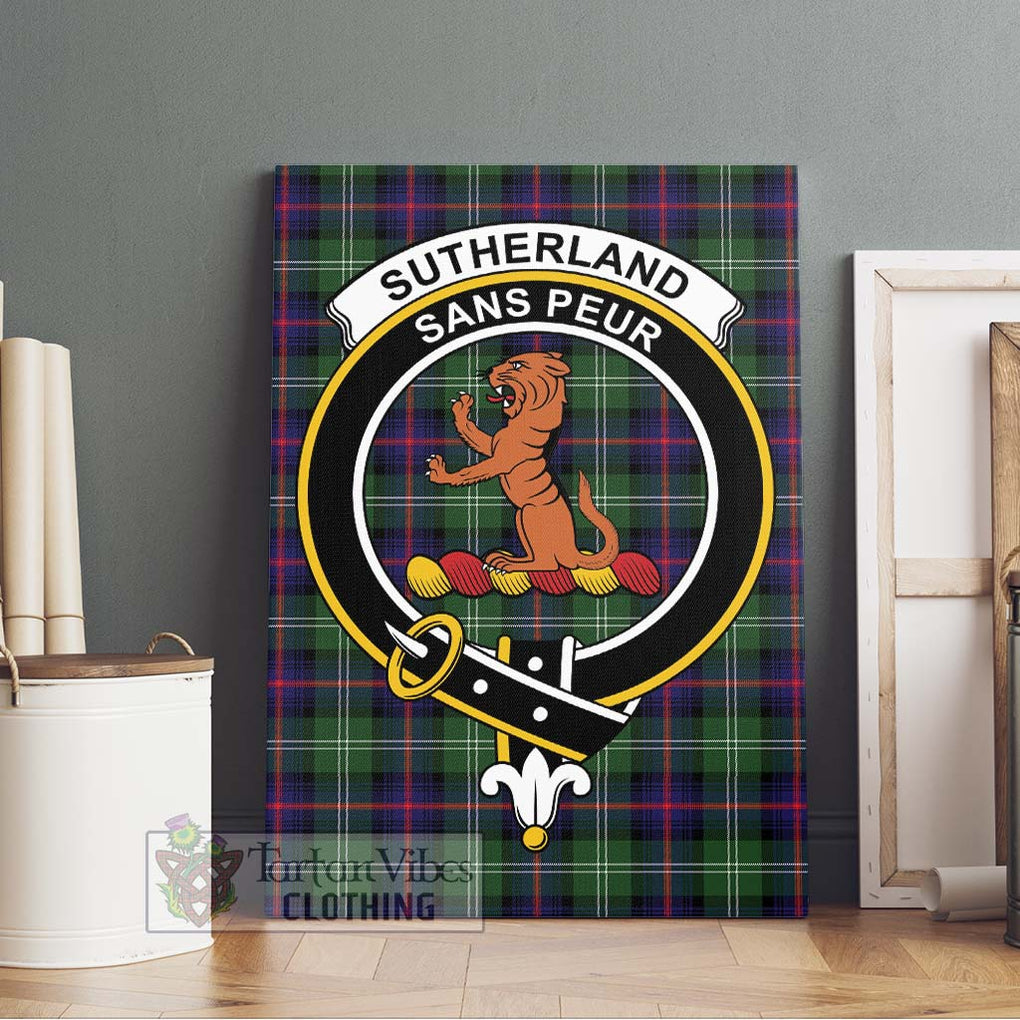 Sutherland Tartan Canvas Print Wall Art with Family Crest Without Frame - Tartan Vibes Clothing