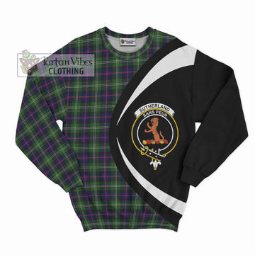 Sutherland Tartan Sweatshirt with Family Crest Circle Style Unisex - Tartan Vibes Clothing