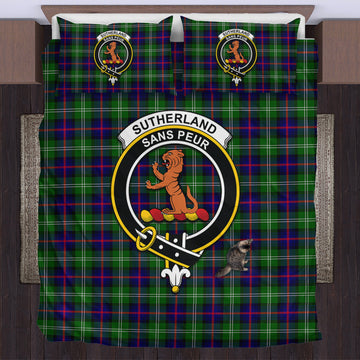 Sutherland Modern Tartan Bedding Set with Family Crest