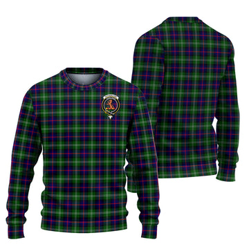 Sutherland Tartan Ugly Sweater with Family Crest