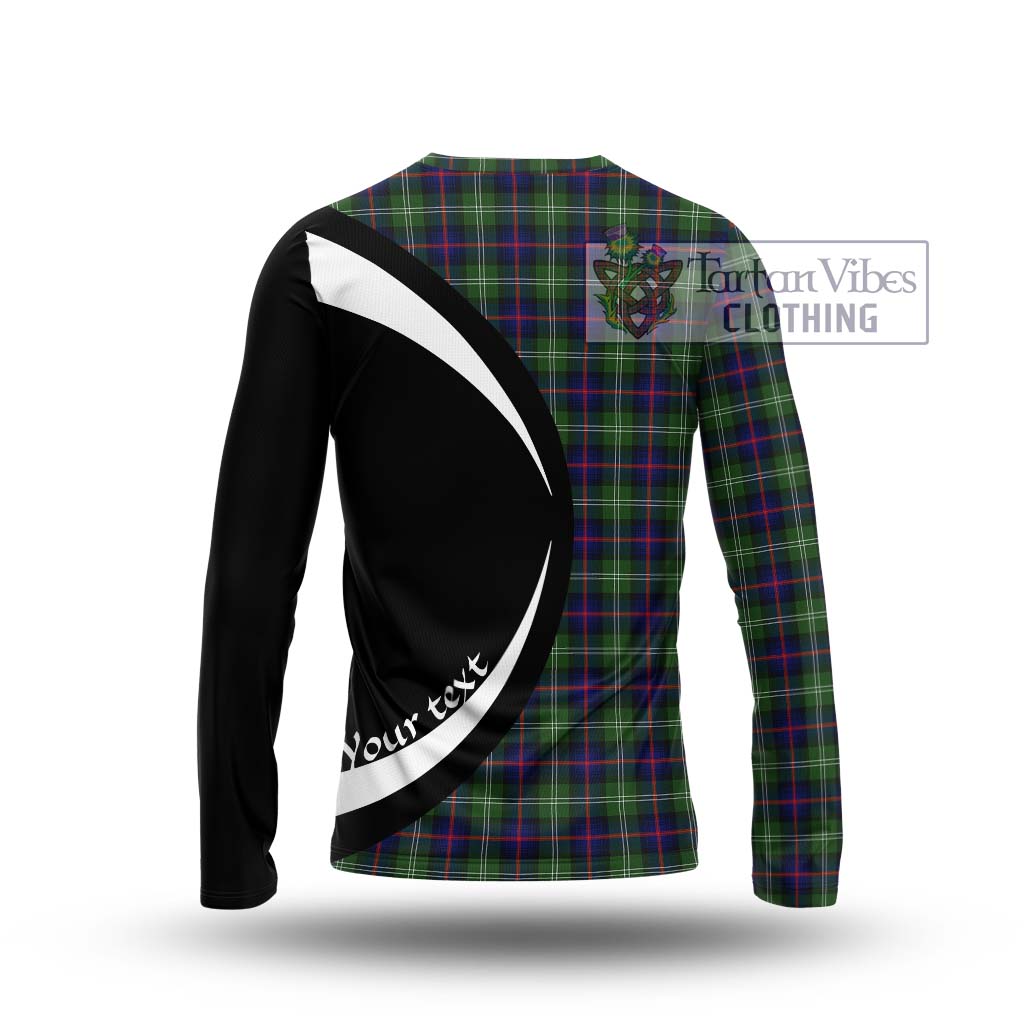 Sutherland Tartan Long Sleeve T-Shirt with Family Crest Circle Style - Tartan Vibes Clothing