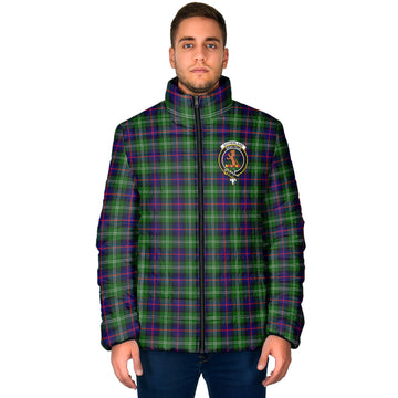 Sutherland Modern Tartan Padded Jacket with Family Crest