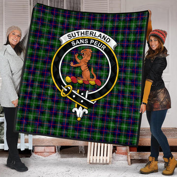 Sutherland Modern Tartan Quilt with Family Crest