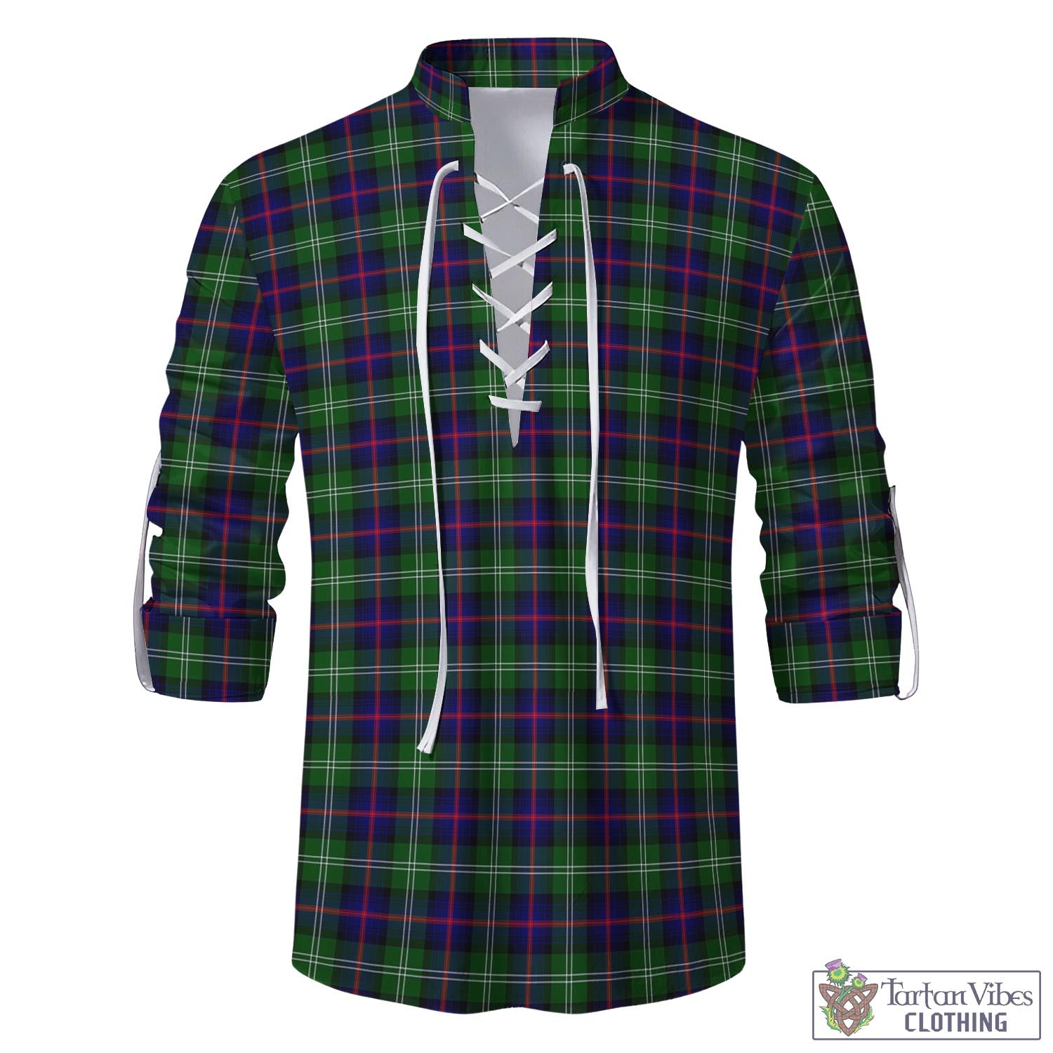 Tartan Vibes Clothing Sutherland Modern Tartan Men's Scottish Traditional Jacobite Ghillie Kilt Shirt
