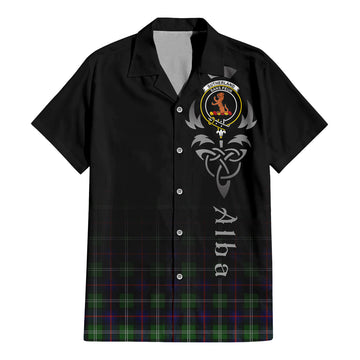 Sutherland Tartan Hawaiian Shirt Shirt Featuring Alba Gu Brath Family Crest Celtic Inspired