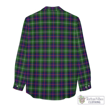 Sutherland Modern Tartan Womens Casual Shirt with Family Crest