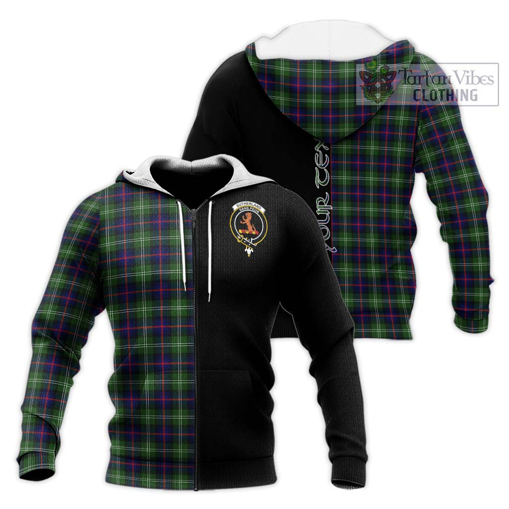 Sutherland Tartan Knitted Hoodie with Family Crest and Half Of Me Style Unisex Knitted Zip Hoodie - Tartanvibesclothing Shop