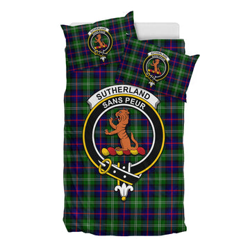 Sutherland Tartan Bedding Set with Family Crest