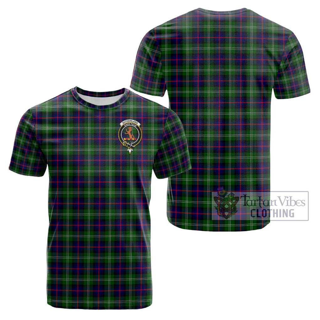 Sutherland Tartan Cotton T-Shirt with Family Crest Kid's Shirt - Tartanvibesclothing Shop