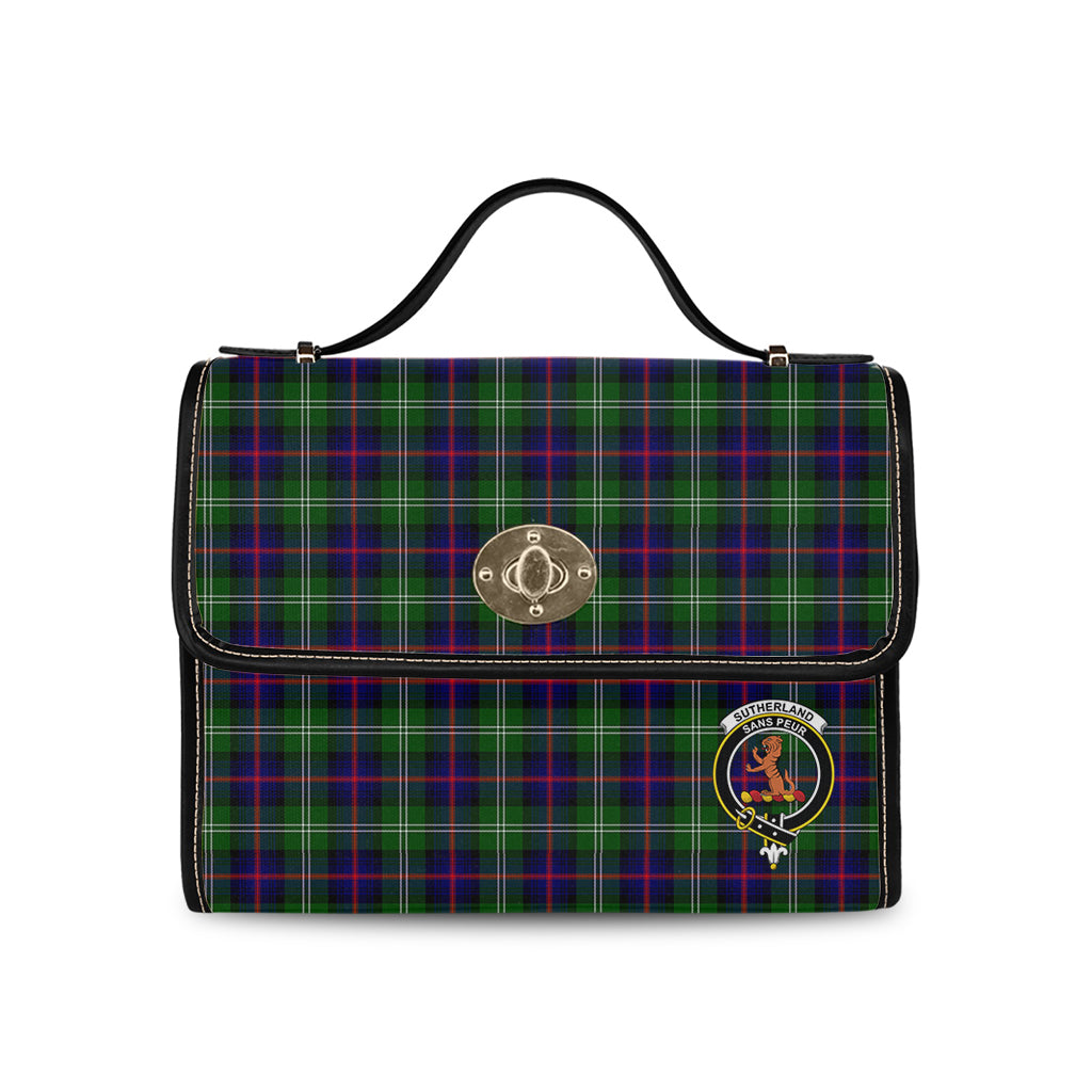 sutherland-modern-tartan-leather-strap-waterproof-canvas-bag-with-family-crest