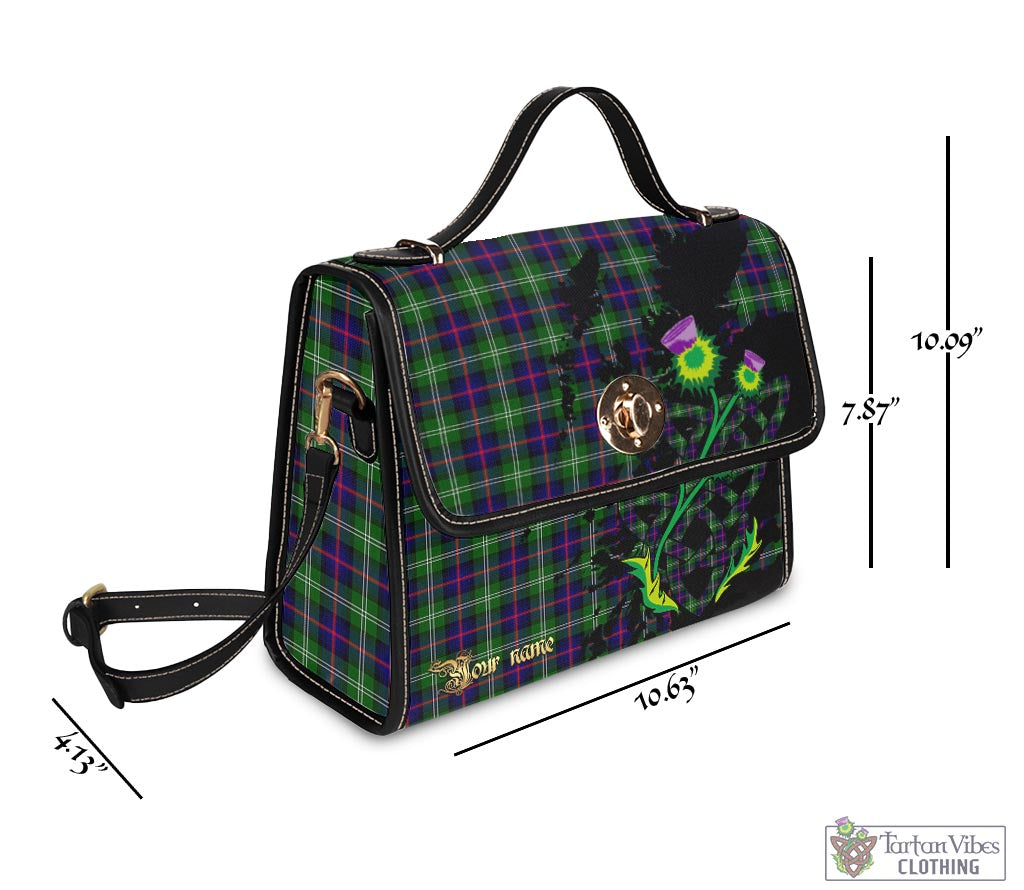 Sutherland Tartan Waterproof Canvas Bag with Scotland Map and Thistle Celtic Accents - Tartan Vibes Clothing