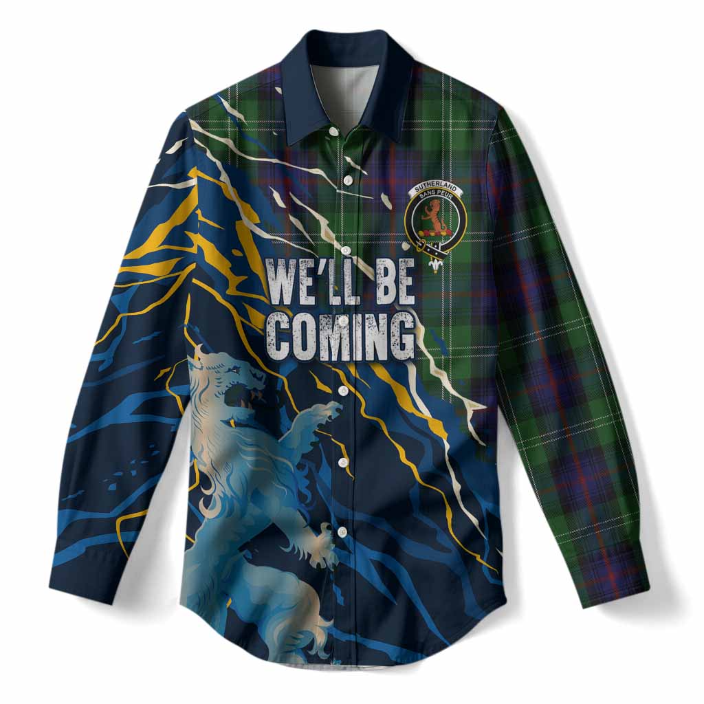 Sutherland Scotland Tartan Women Casual Shirt WC2026 Football - We'll Be Coming