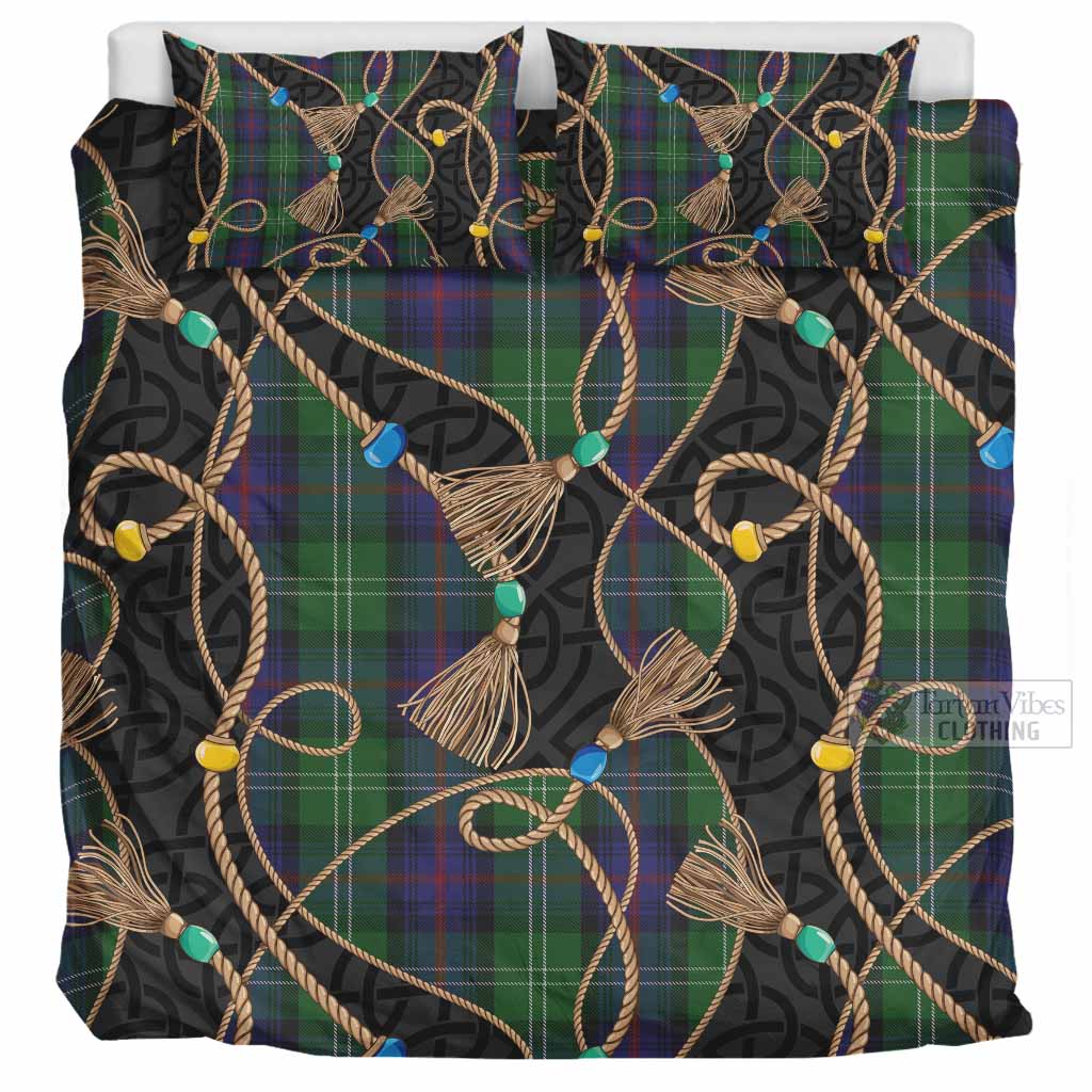 Sutherland Scottish Tartan Twisted Ropes Stylized Bedding Set UK Bedding Set UK Super King 104*94 inch - Tartan Vibes Clothing