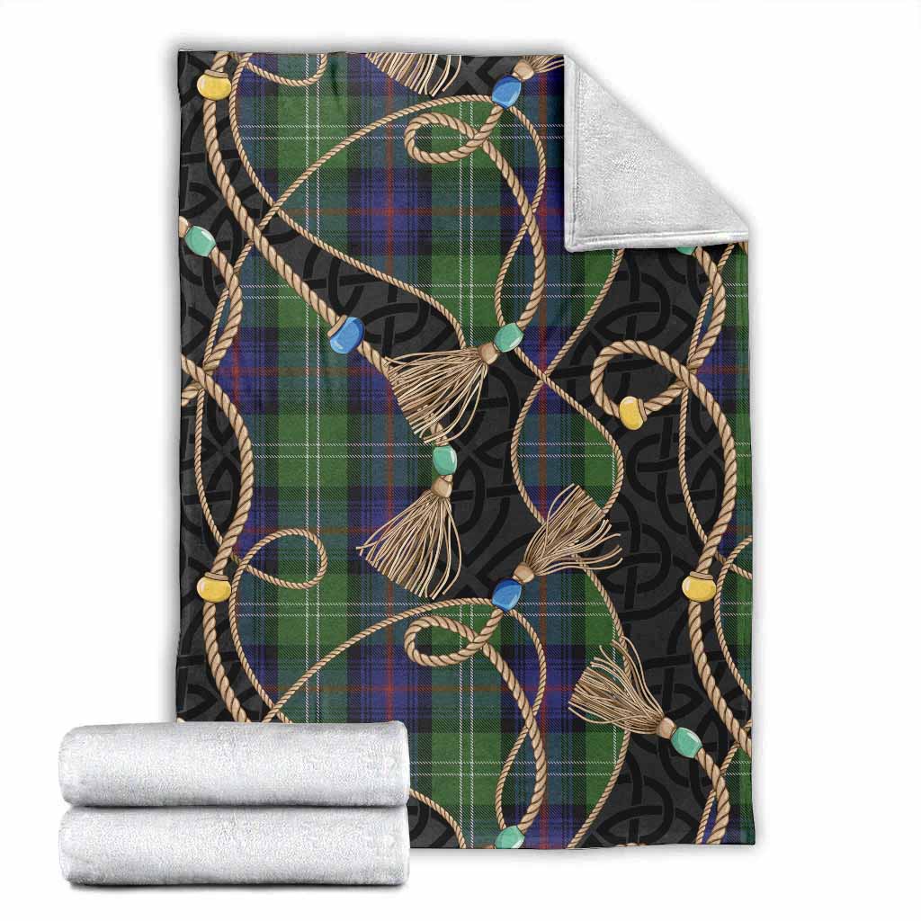 Sutherland Scottish Tartan Twisted Ropes Stylized Blanket X-Large 59 x 79 inches 150 x 200 cm - Tartan Vibes Clothing