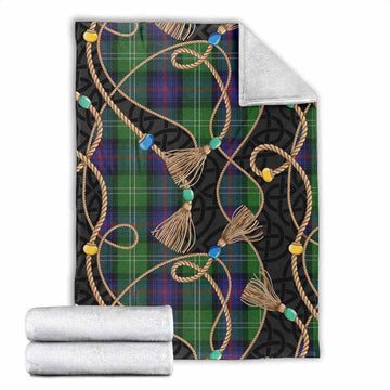 Sutherland Scottish Tartan Twisted Ropes Stylized Blanket X-Large 59 x 79 inches 150 x 200 cm - Tartan Vibes Clothing