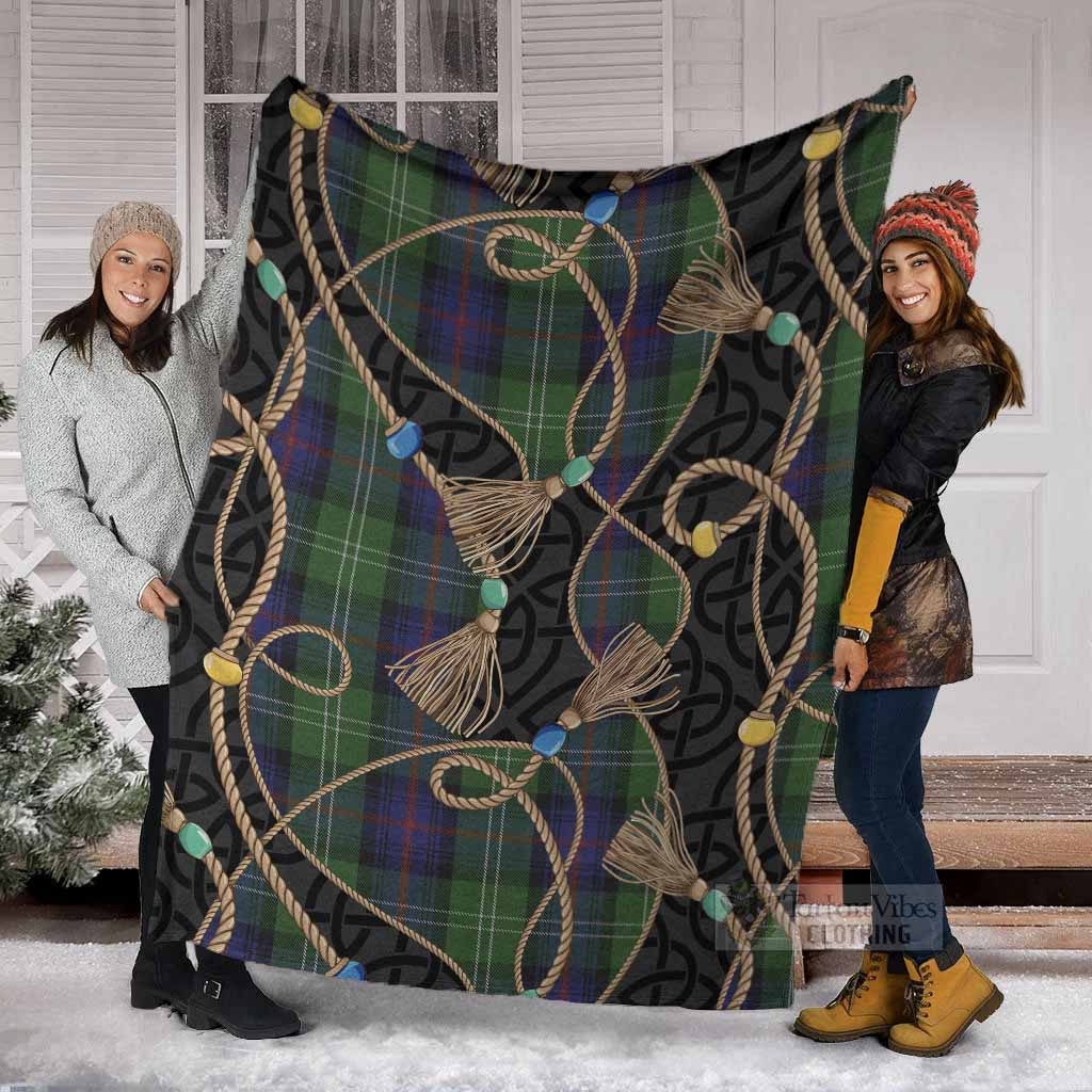 Sutherland Scottish Tartan Twisted Ropes Stylized Blanket - Tartan Vibes Clothing