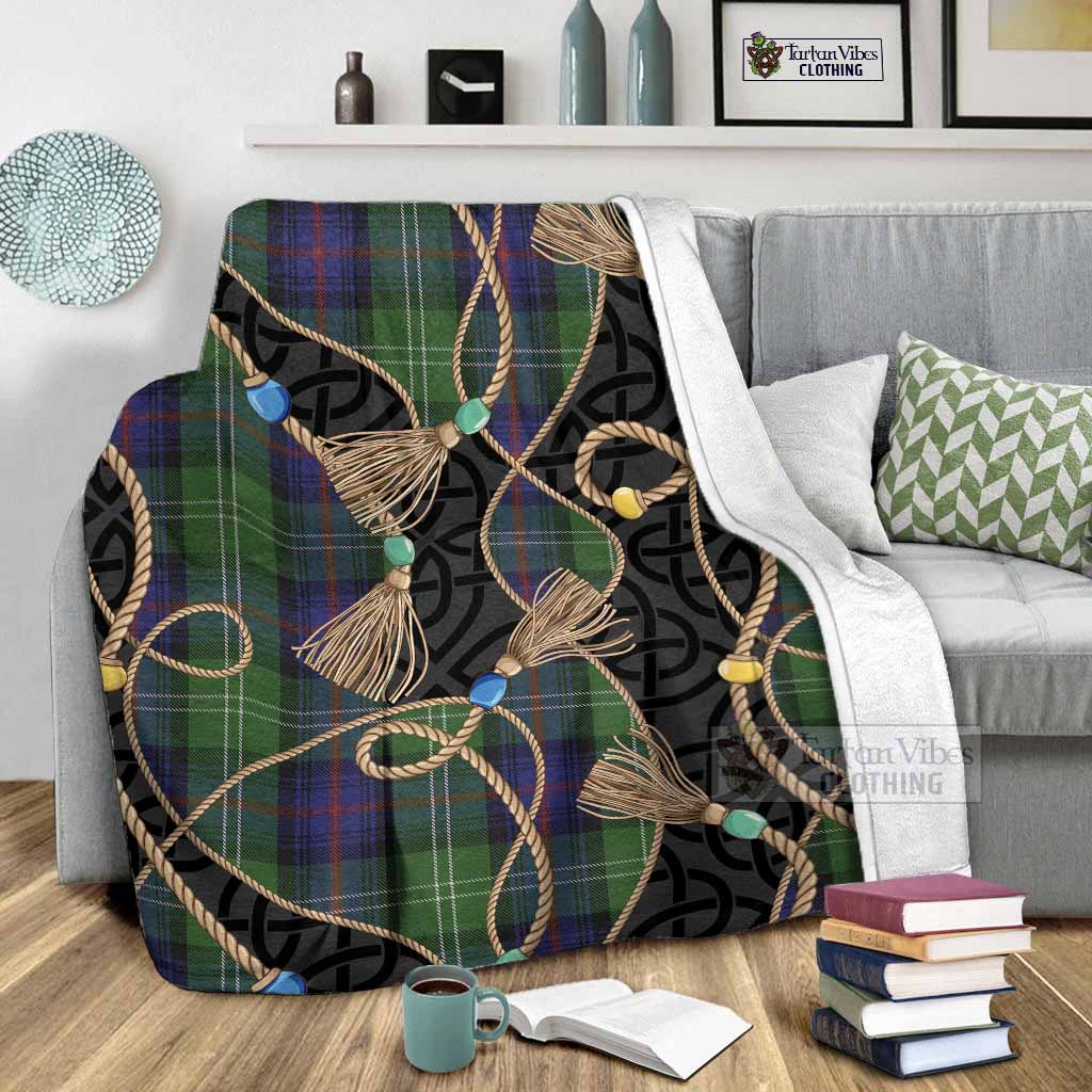 Sutherland Scottish Tartan Twisted Ropes Stylized Blanket - Tartan Vibes Clothing