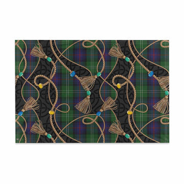 Sutherland Scottish Tartan Twisted Ropes Stylized House Flag