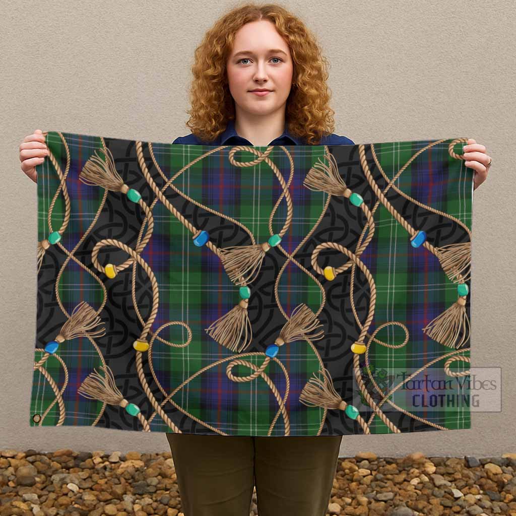 Sutherland Scottish Tartan Twisted Ropes Stylized House Flag - Tartan Vibes Clothing