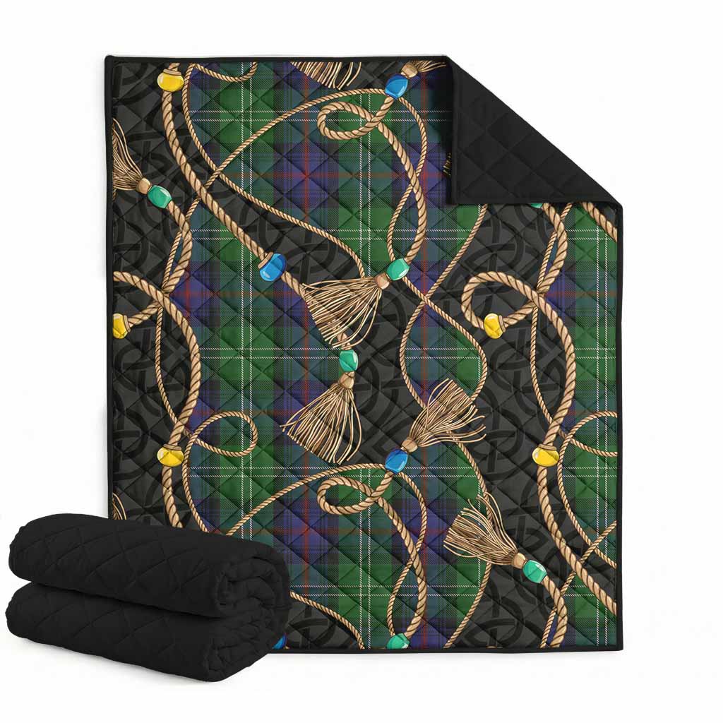 Sutherland Scottish Tartan Twisted Ropes Stylized Premium Quilt Super King Quilt 91" x 110" - Tartan Vibes Clothing