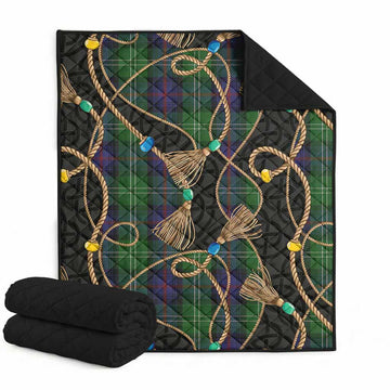 Sutherland Scottish Tartan Twisted Ropes Stylized Premium Quilt Super King Quilt 91" x 110" - Tartan Vibes Clothing