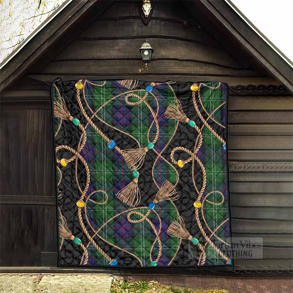 Sutherland Scottish Tartan Twisted Ropes Stylized Premium Quilt - Tartan Vibes Clothing