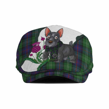 Sutherland Scottish Terrier Tartan Flat Cap, Jeff Cap Thistle Heritage Art