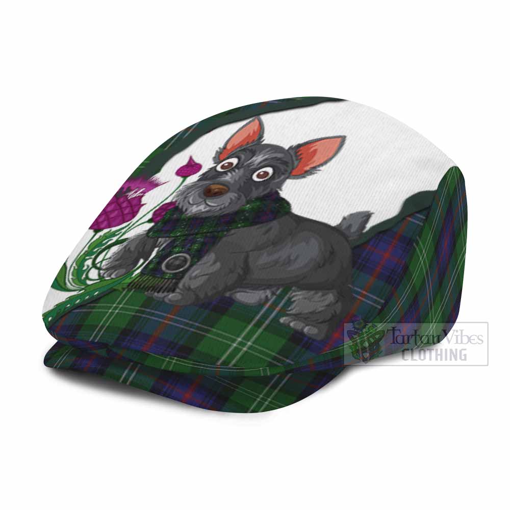 Sutherland Scottish Terrier Tartan Flat Cap, Jeff Cap Thistle Heritage Art - Tartan Vibes Clothing