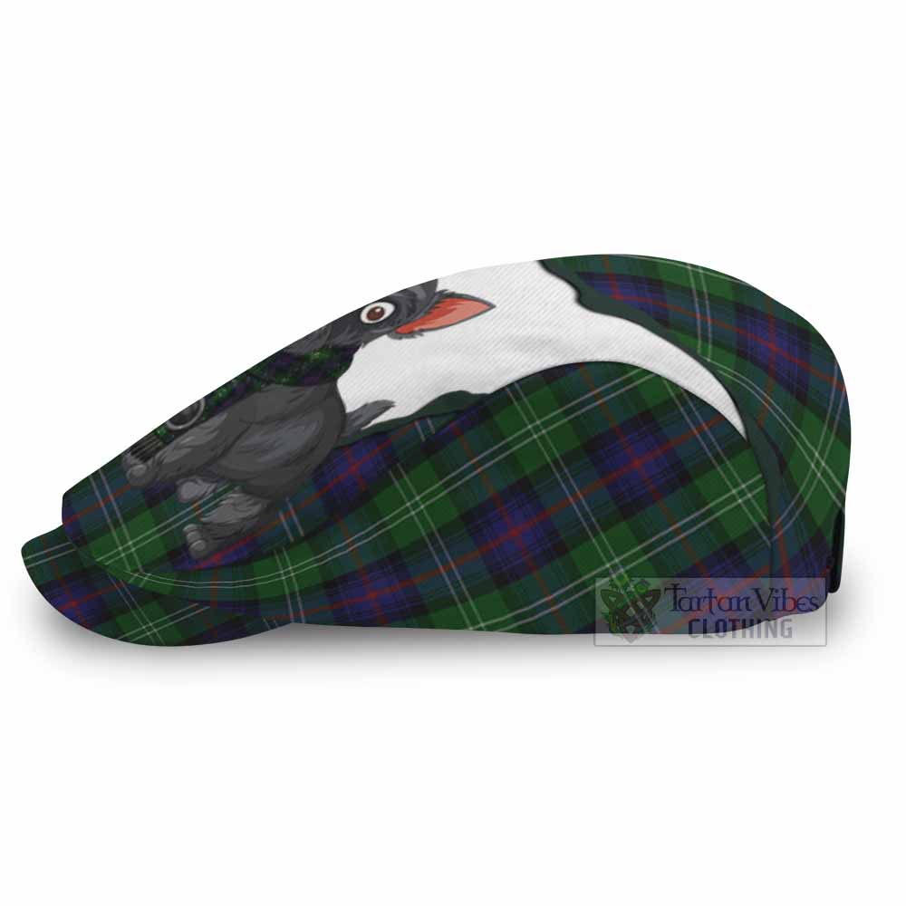 Sutherland Scottish Terrier Tartan Flat Cap, Jeff Cap Thistle Heritage Art - Tartan Vibes Clothing