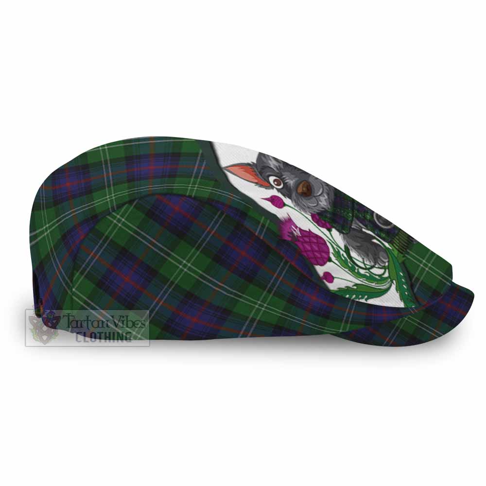 Sutherland Scottish Terrier Tartan Flat Cap, Jeff Cap Thistle Heritage Art - Tartan Vibes Clothing