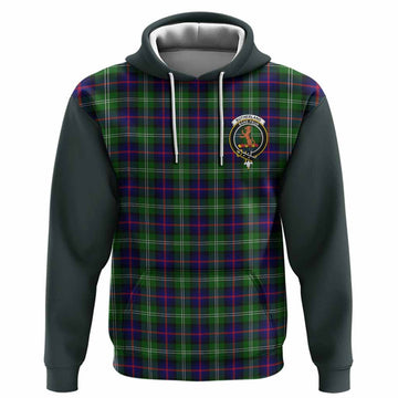 Sutherland Tartan Accent Hoodie with Family Crest