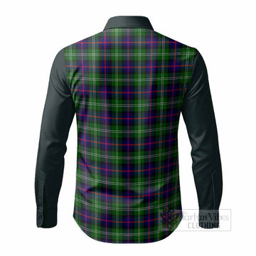 Sutherland Tartan Accent Long Sleeve Button Shirts with Family Crest