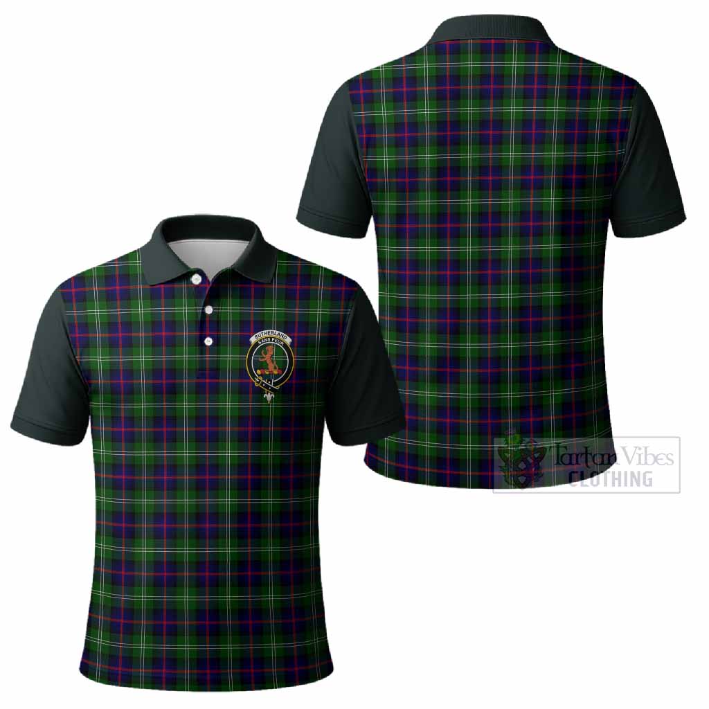 Sutherland Tartan Accent Polo Shirt with Family Crest