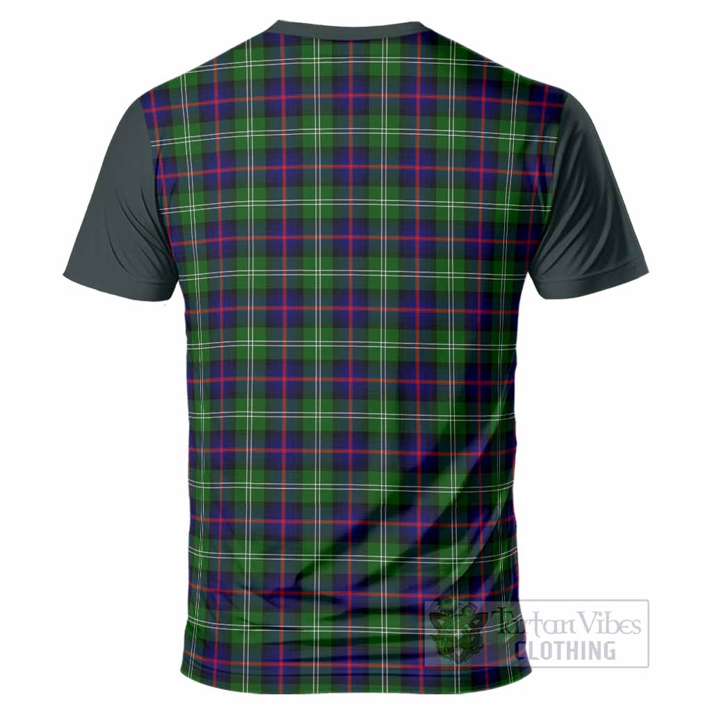 Sutherland Tartan Accent T-Shirt with Family Crest