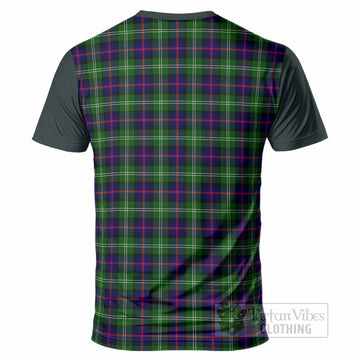 Sutherland Tartan Accent T-Shirt with Family Crest