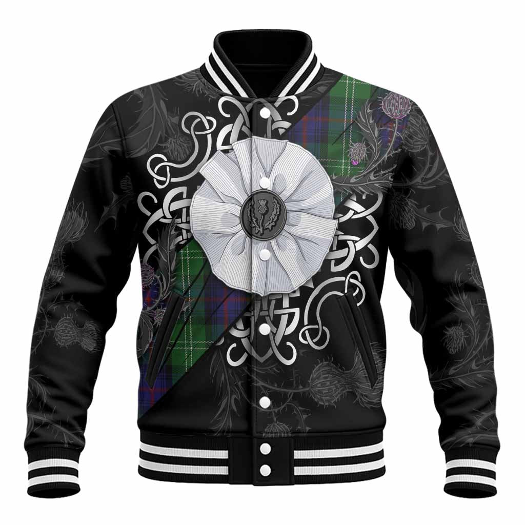 Sutherland Tartan Baseball Jacket Jacobite White Rose Unisex - Tartan Vibes Clothing