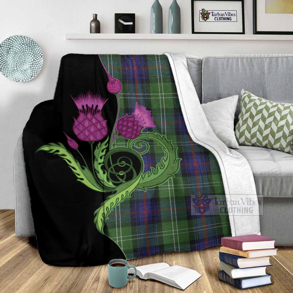 Sutherland Tartan Blanket Traditional Scottish Thistle - Tartan Vibes Clothing